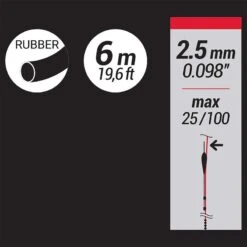 ELASTIQUE PLEIN 2,5 MM 6M -Pêche Promotion Boutique elastique plein 25 mm 6m 2