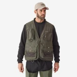 Pêche Promotion Boutique 37 GILET De Pêche 500 Kaki