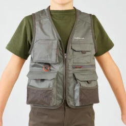 Pêche Promotion Boutique -Pêche Promotion Boutique gilet de peche junior fv 100 s kaki 1
