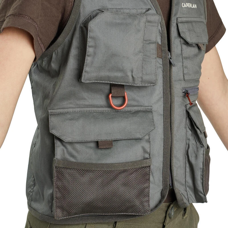 Gilet De Pêche Junior - FV 100 S Kaki 8 Gilet De Pêche Junior - FV 100 S Kaki – Image 6