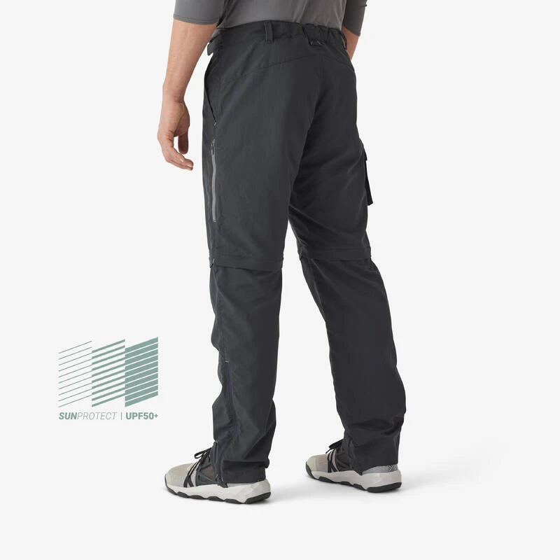 Pantalon De Pêche Convertible UPF50+ Homme - FT 500 ANTI-UV Gris 4 Pantalon De Pêche Convertible UPF50+ Homme - FT 500 ANTI-UV Gris – Image 2